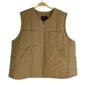 Nike Air Jordan Quilted Vest Women XL Brown Boxy Gorpcore Athletic Loose Fit NWT